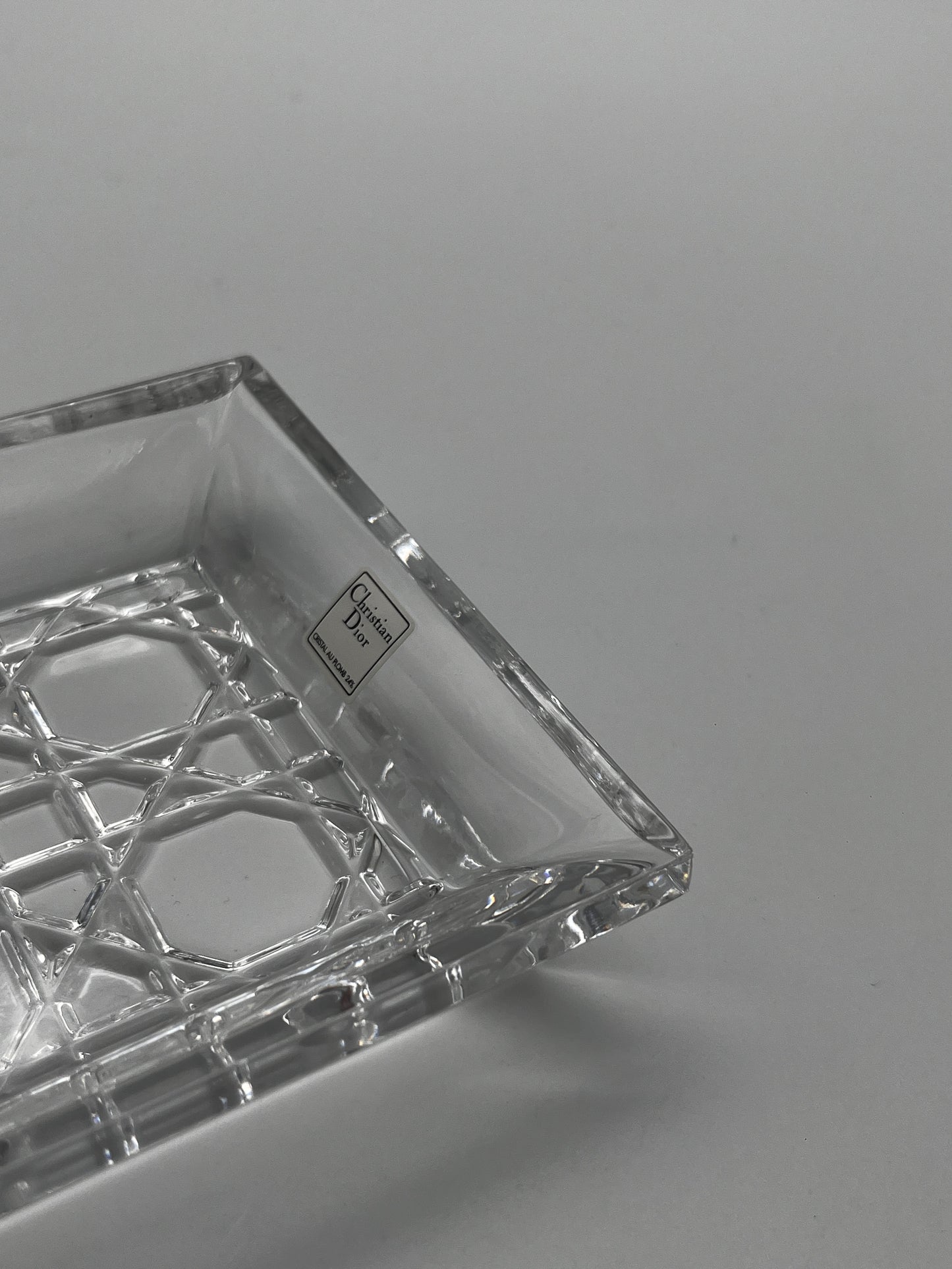 Cendrier carré en cristal, Cannage, DIOR, 80s
