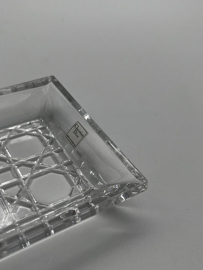 Cendrier carré en cristal, Cannage, DIOR, 80s