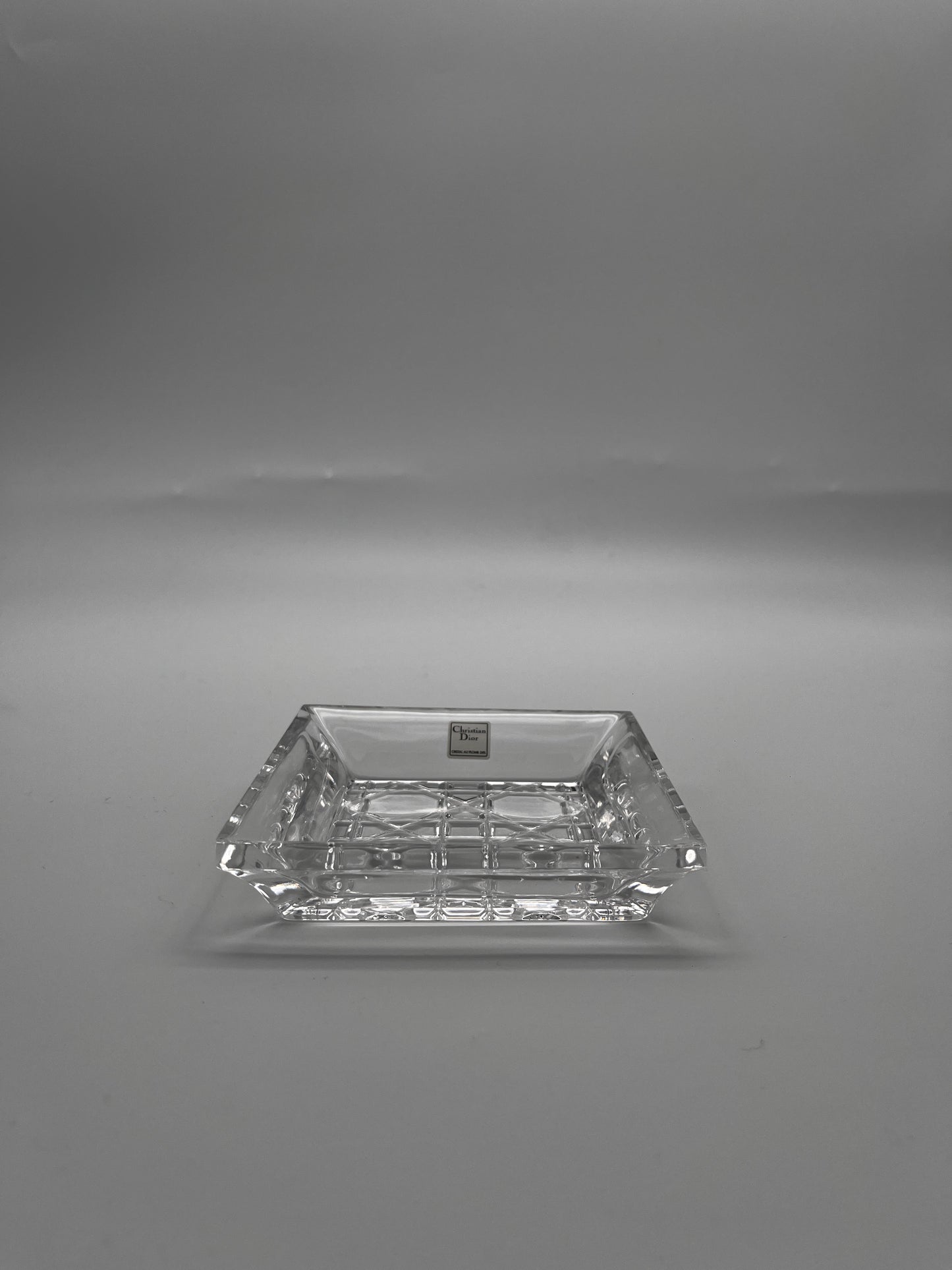 Cendrier carré en cristal, Cannage, DIOR, 80s