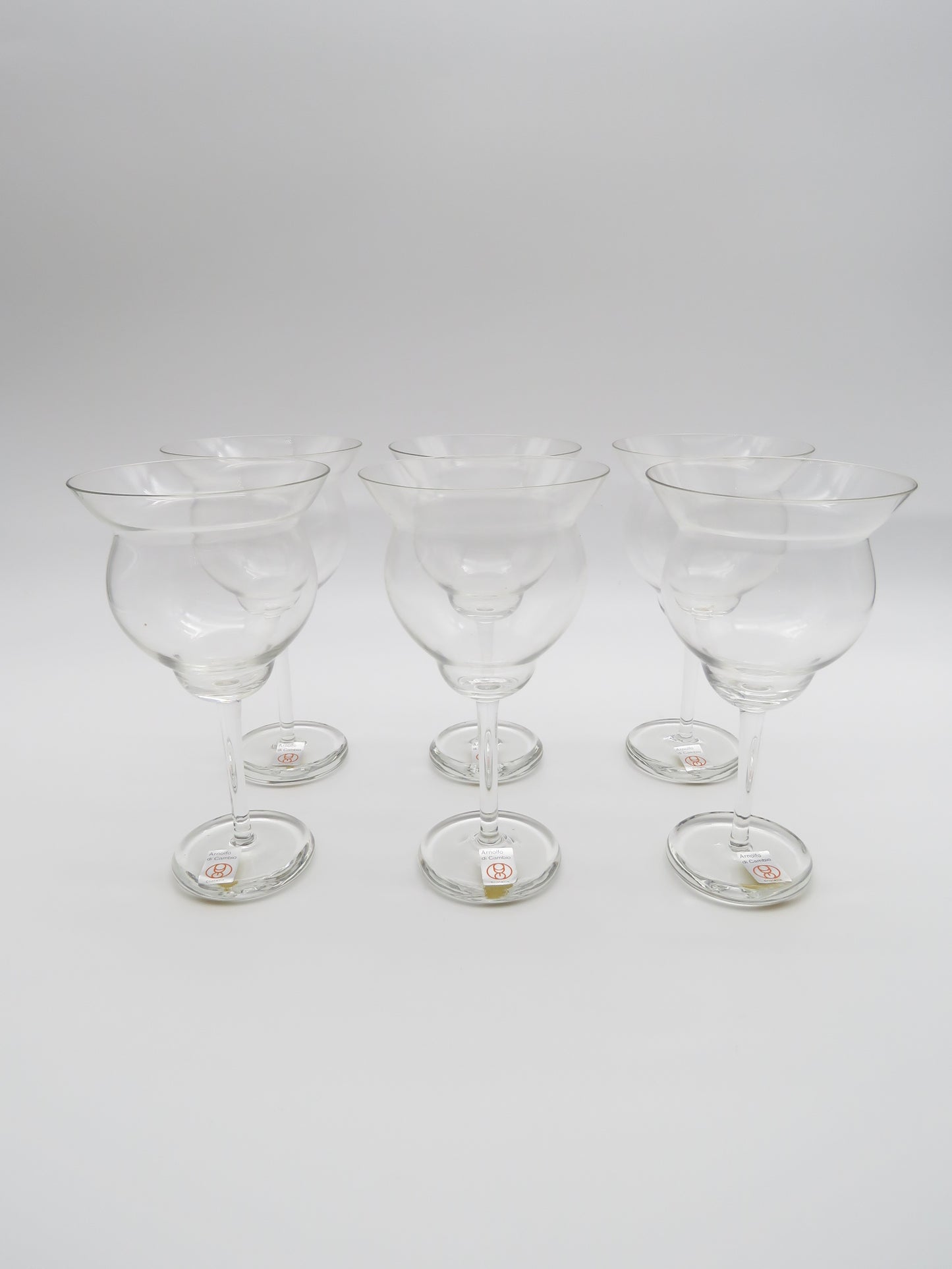 Grands verres à eau en cristal, Arnolfo Di Cambio, "Vignoble", 70s