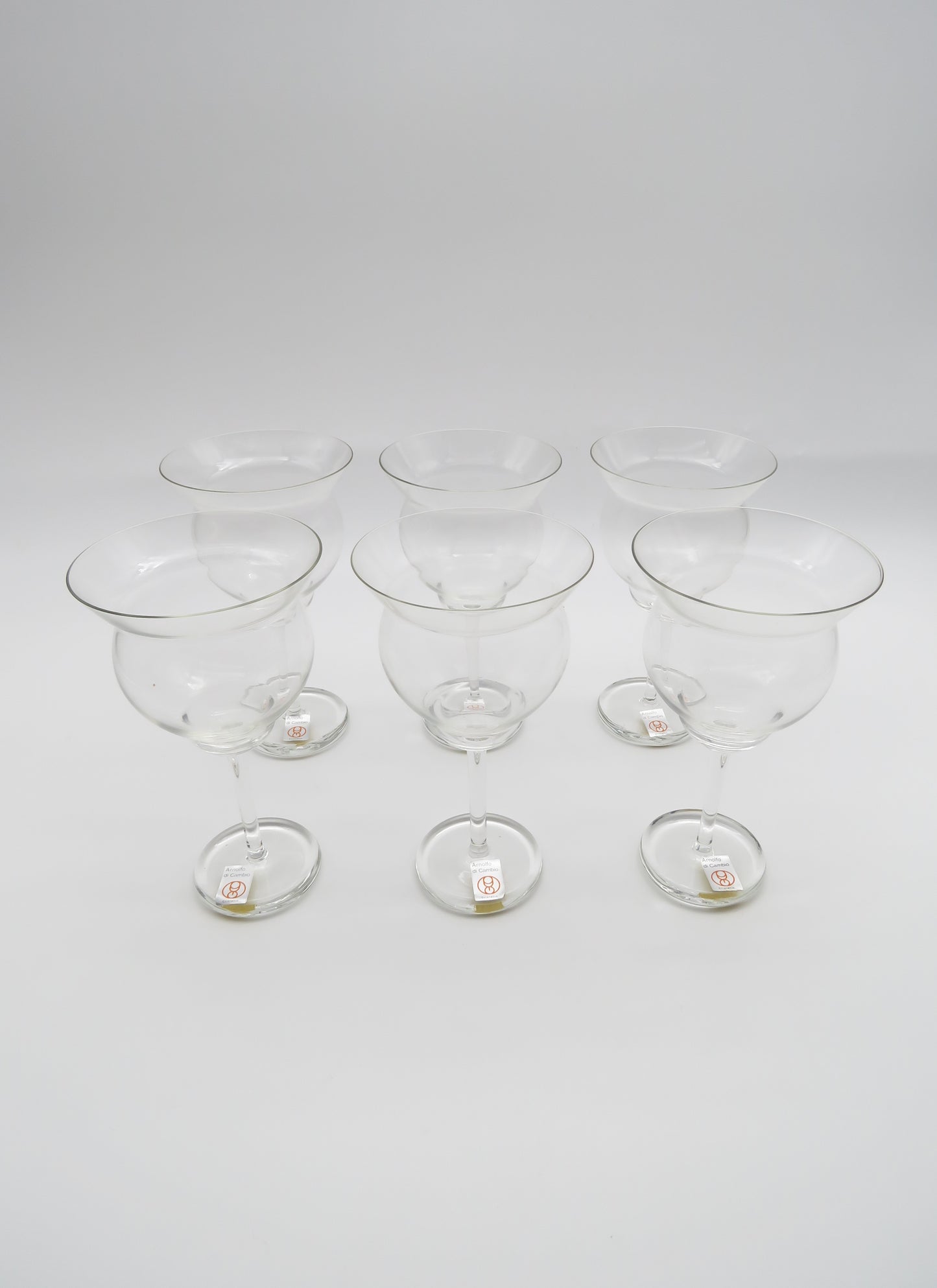 Grands verres à eau en cristal, Arnolfo Di Cambio, "Vignoble", 70s