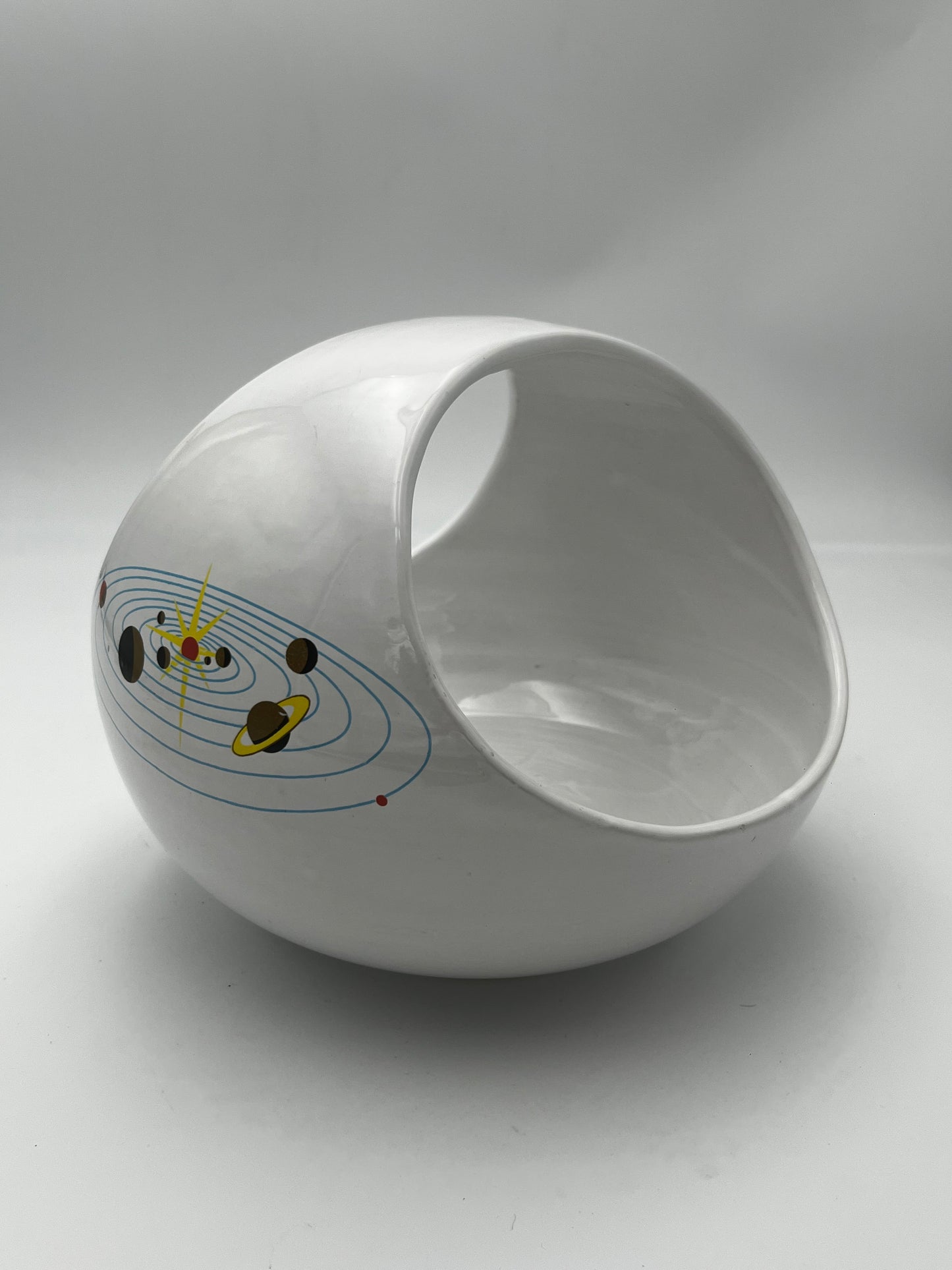 Centre de table et coupe à fruits céramique Planètes, Cermac, Italie, 60s