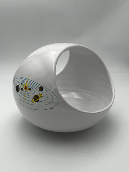 Centre de table et coupe à fruits céramique Planètes, Cermac, Italie, 60s