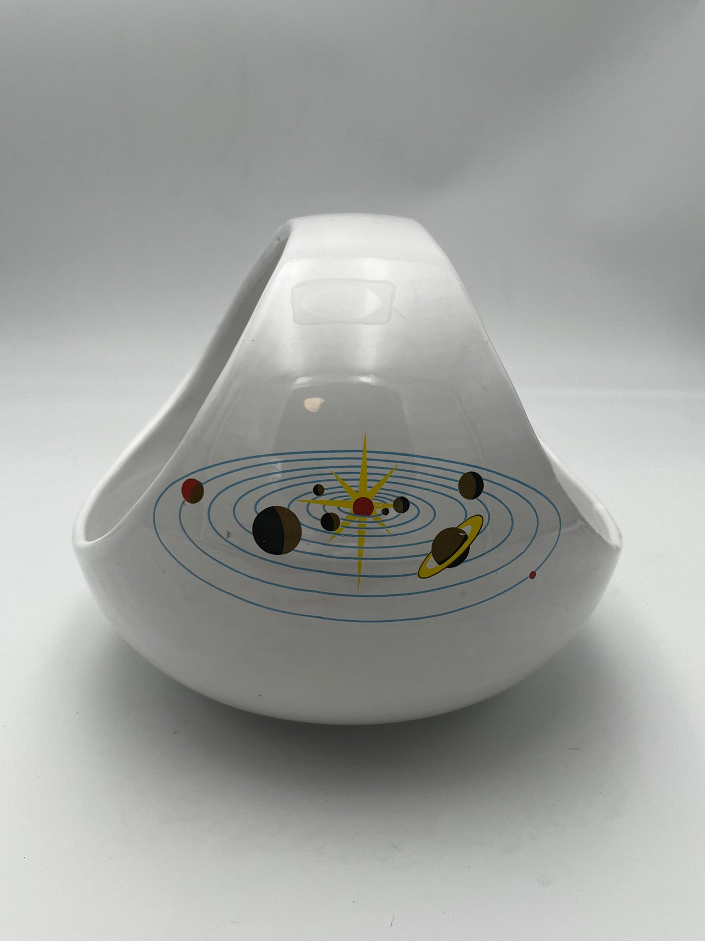Centre de table et coupe à fruits céramique Planètes, Cermac, Italie, 60s