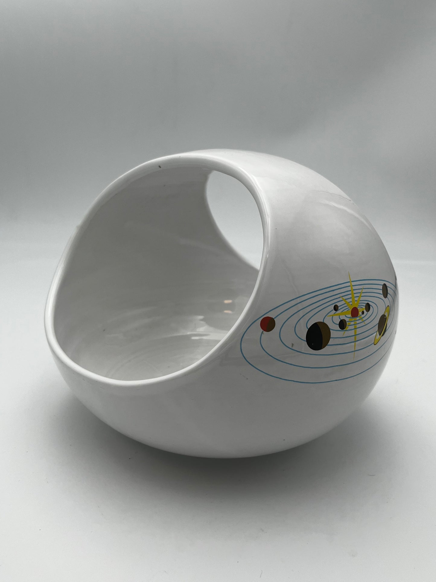 Centre de table et coupe à fruits céramique Planètes, Cermac, Italie, 60s