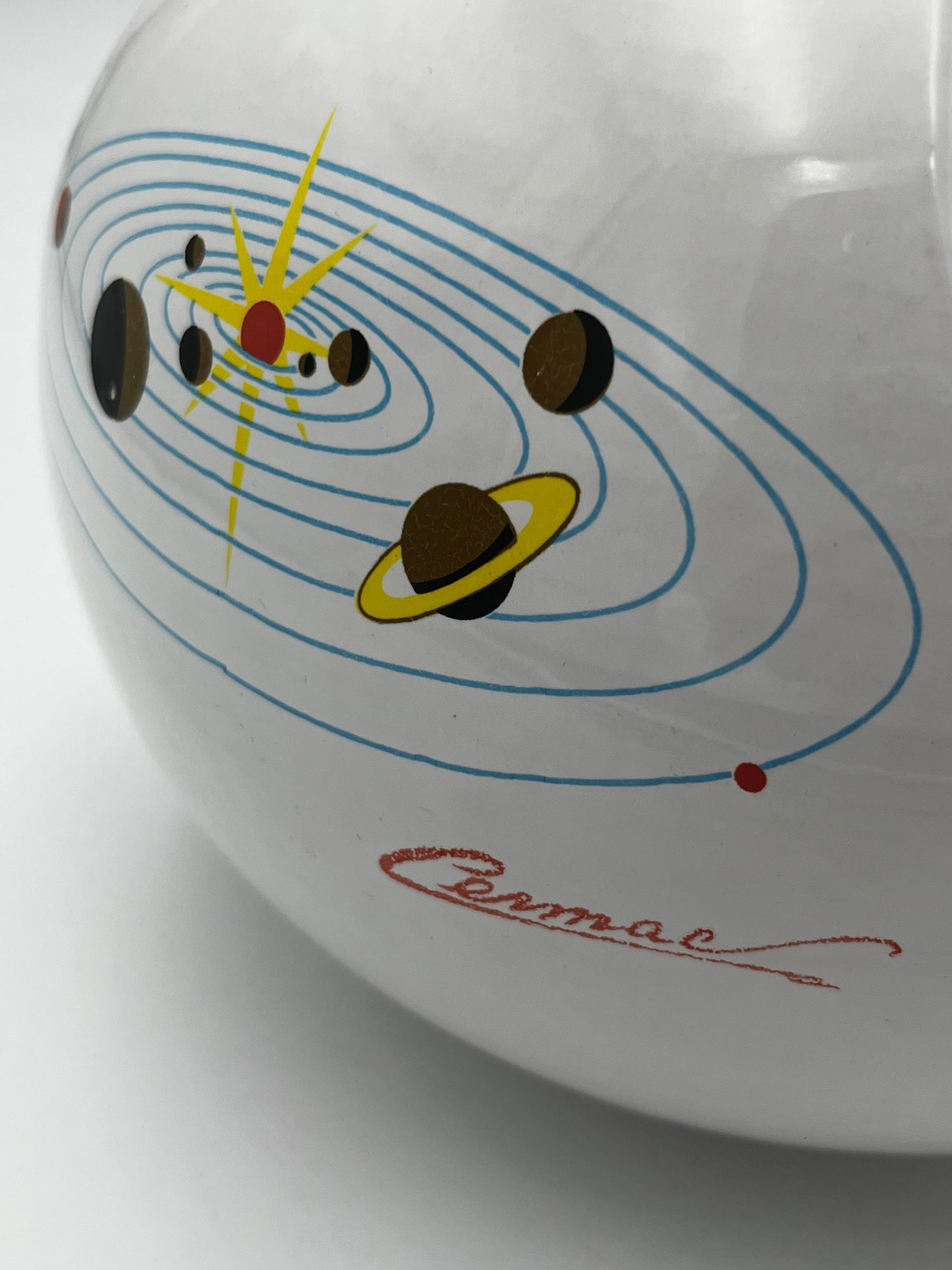 Centre de table et coupe à fruits céramique Planètes, Cermac, Italie, 60s