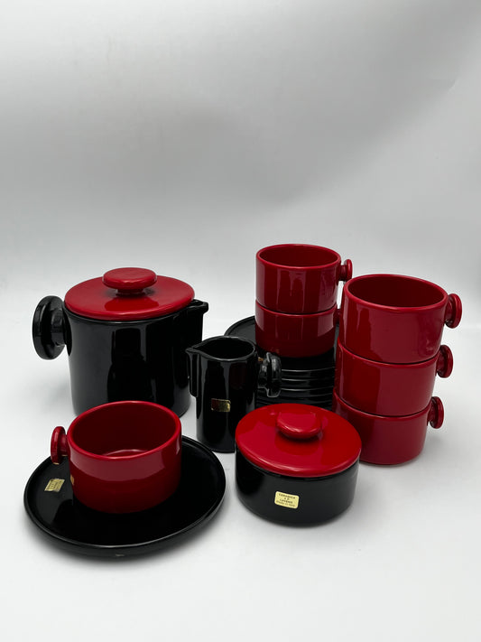 Set à café, Ceramica 4 P Pareschi Laveno, Italie, 70s