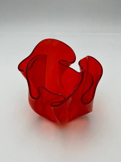 Vase mouchoir plexiglass Guzzini, Luigi Massoni, Italie, 70s