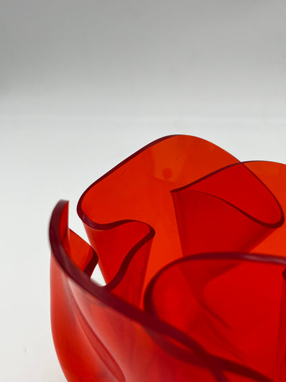 Vase mouchoir plexiglass Guzzini, Luigi Massoni, Italie, 70s