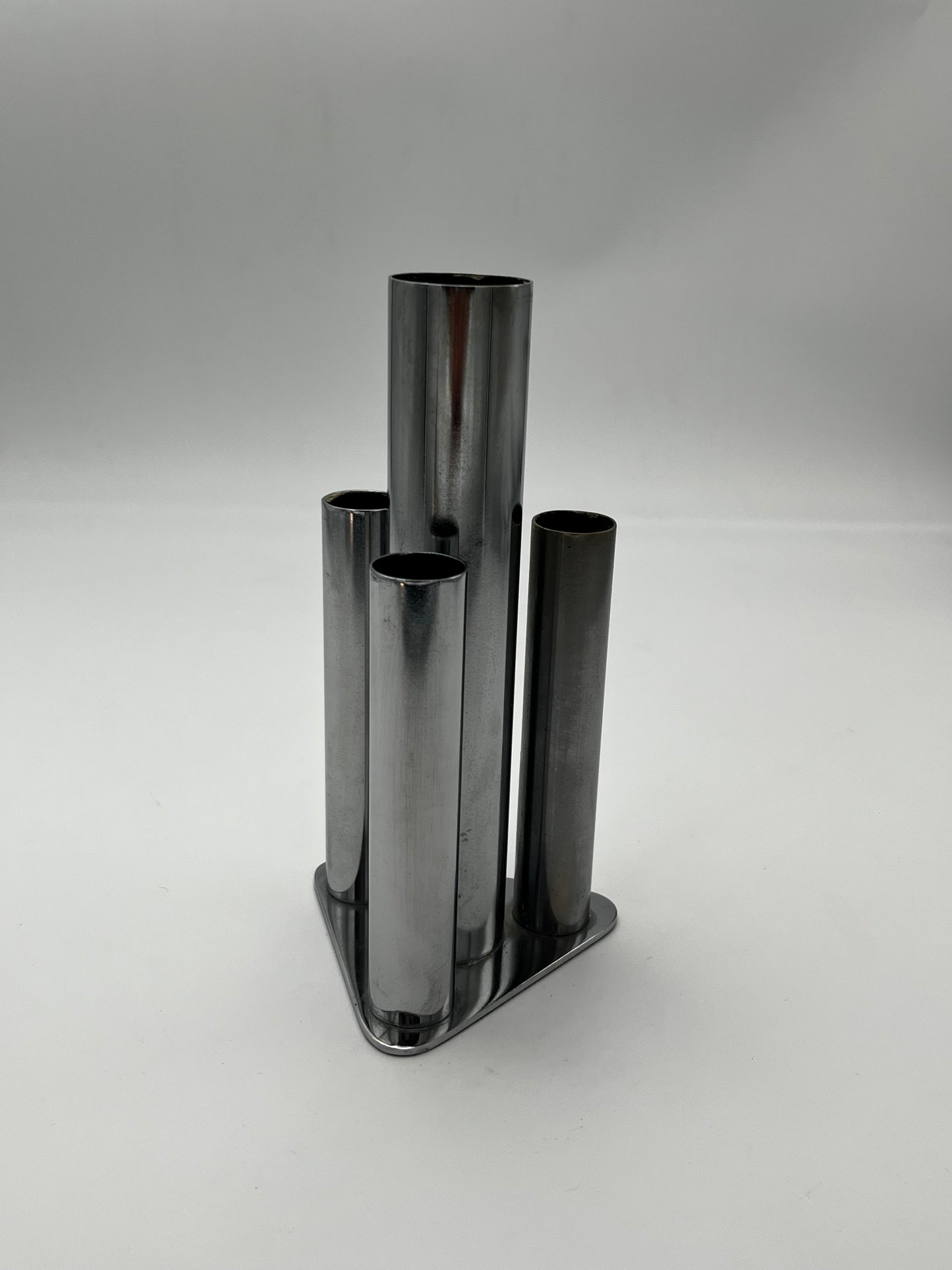 Vase Tubes Acier Enrico, Italie 70s