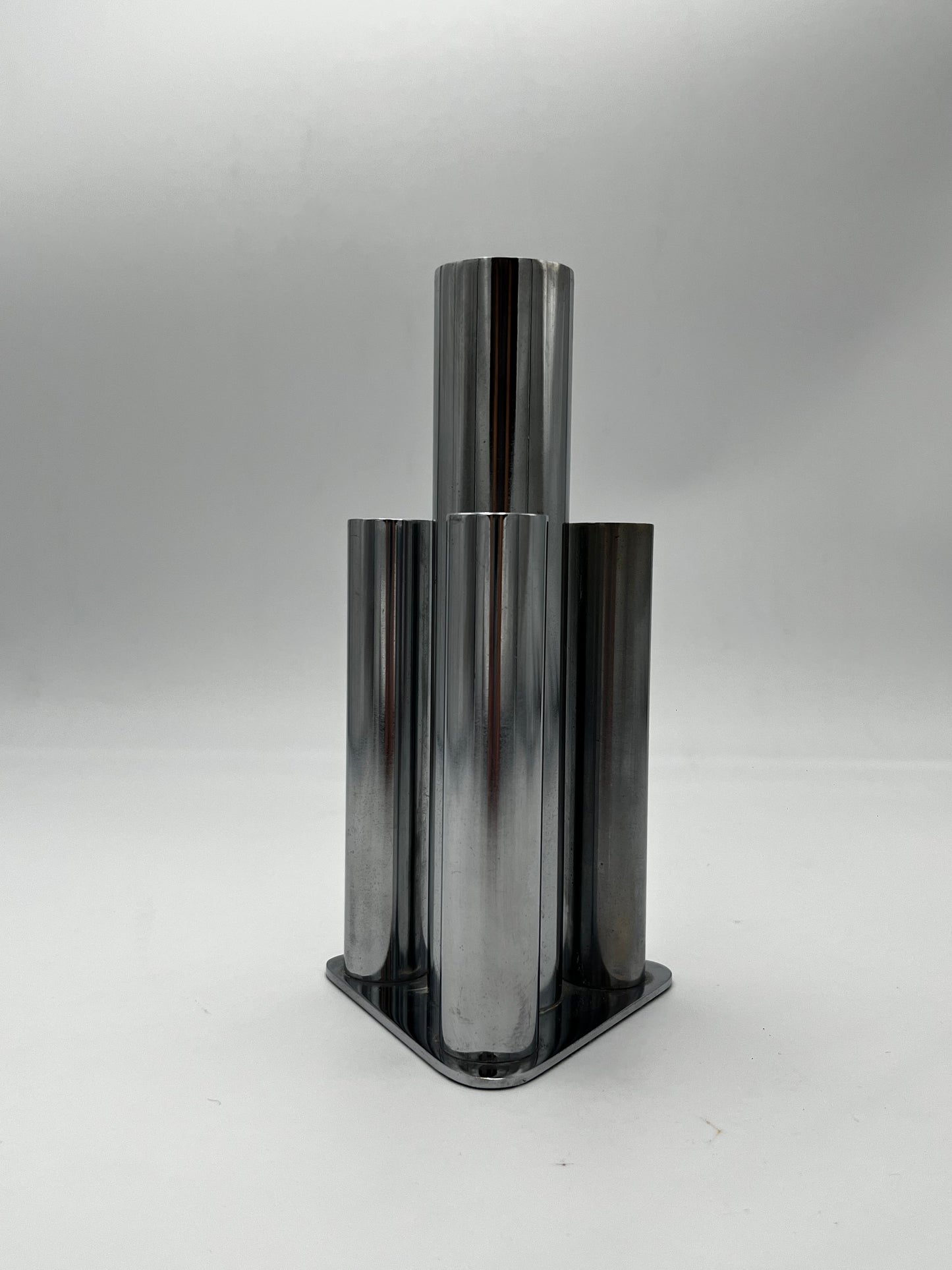 Vase Tubes Acier Enrico, Italie 70s