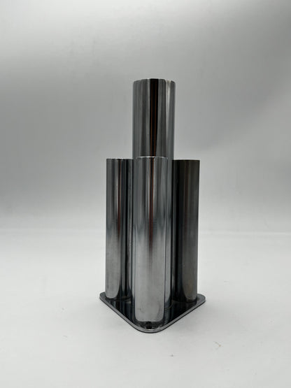Vase Tubes Acier Enrico, Italie 70s