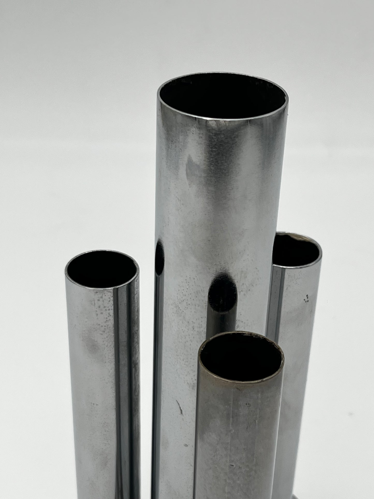Vase Tubes Acier Enrico, Italie 70s