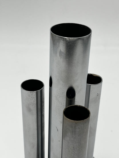 Vase Tubes Acier Enrico, Italie 70s