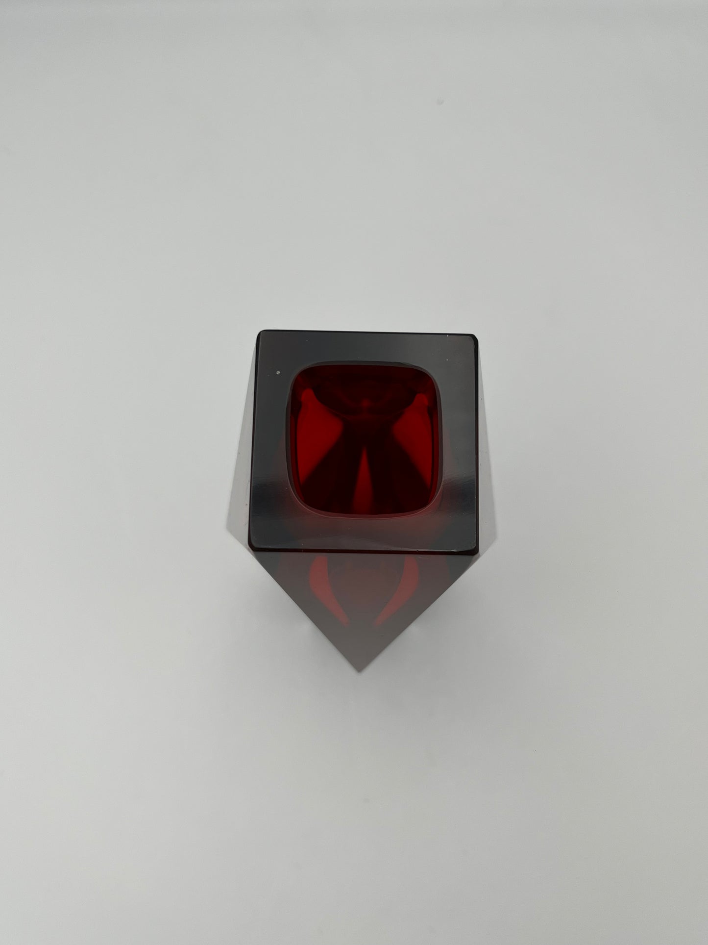 Vase rouge sommerso, verre de Murano, Vincenzo Nason, Italie, 60s