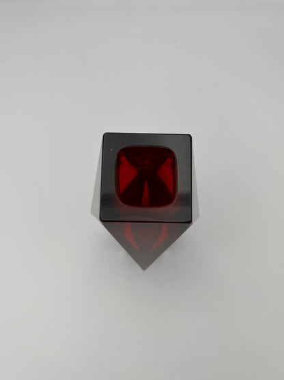 Vase rouge sommerso, verre de Murano, Vincenzo Nason, Italie, 60s