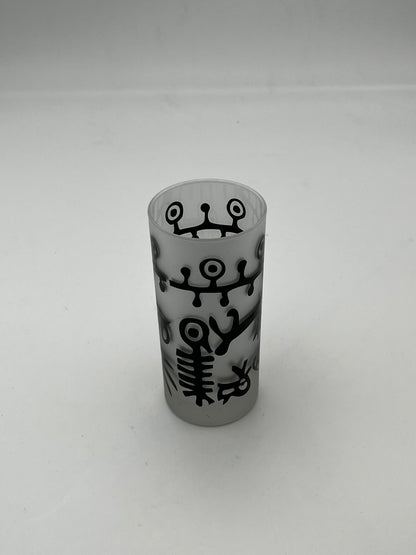 Verres à eau, verre dépoli, Hervé Di Rosa, France, 90s