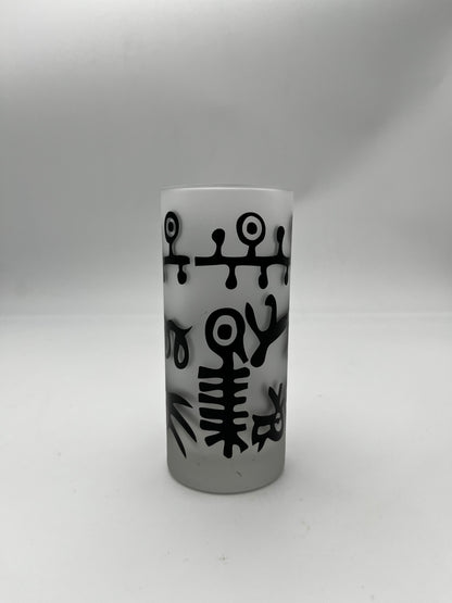 Verres à eau, verre dépoli, Hervé Di Rosa, France, 90s