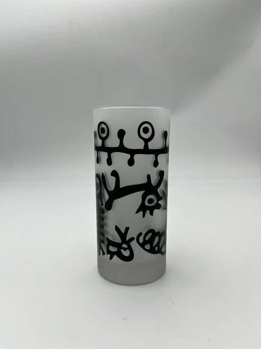 Verres à eau, verre dépoli, Hervé Di Rosa, France, 90s