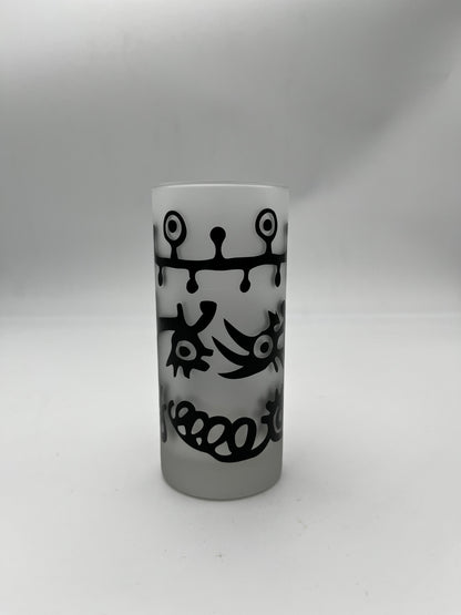 Verres à eau, verre dépoli, Hervé Di Rosa, France, 90s