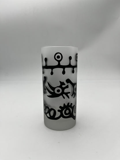Verres à eau, verre dépoli, Hervé Di Rosa, France, 90s