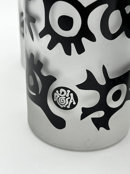 Verres à eau, verre dépoli, Hervé Di Rosa, France, 90s