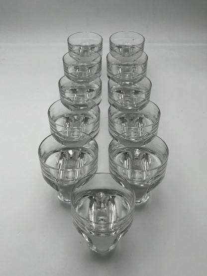 Verres à whisky, cristal, Kristall Krisla, Taddei Sestini, Italie 70s