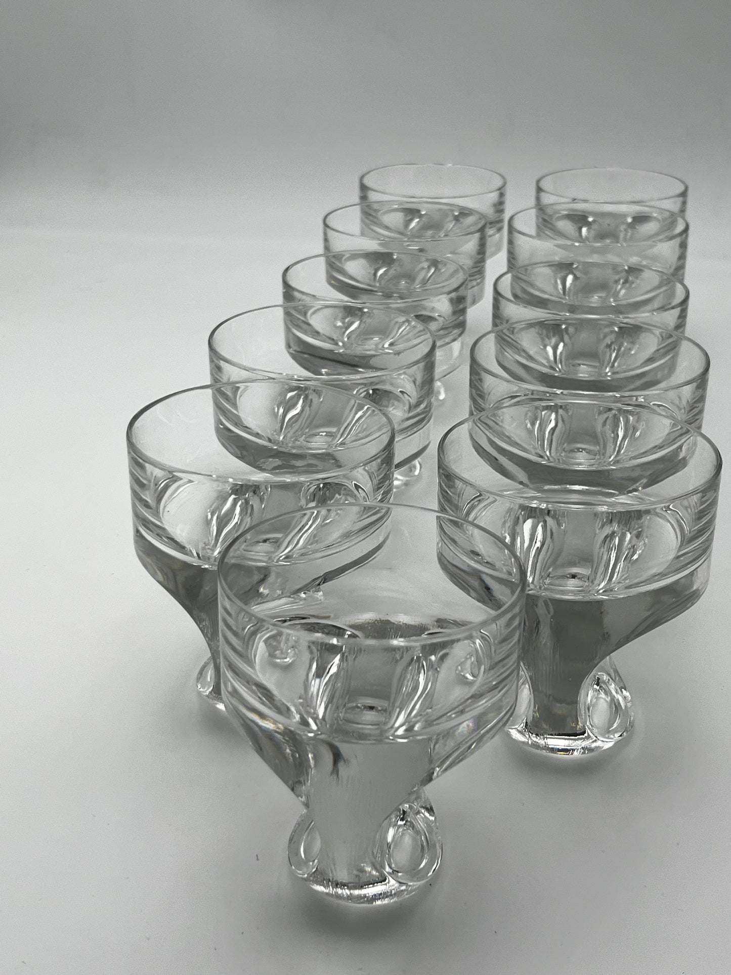 Verres à whisky, cristal, Kristall Krisla, Taddei Sestini, Italie 70s