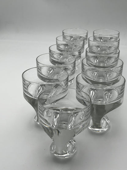 Verres à whisky, cristal, Kristall Krisla, Taddei Sestini, Italie 70s