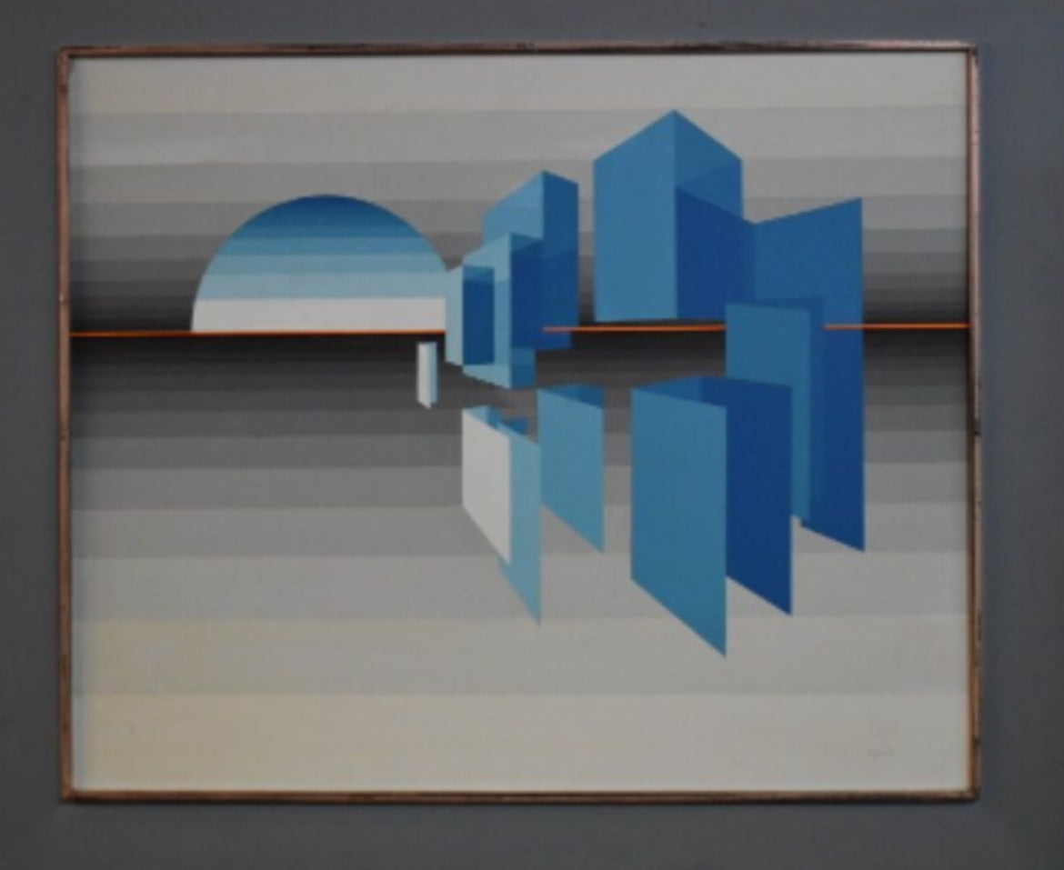 Acrylique sur toile, Composition géométrique, Bernard JARDEL