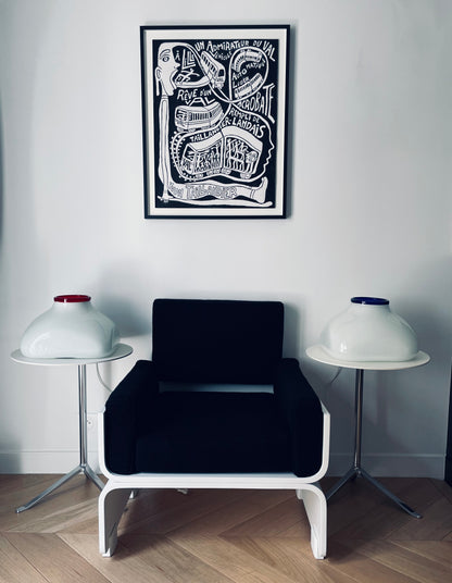 Paire de lampes à poser Ettore Sottsass, Vistosi, Italie,70s