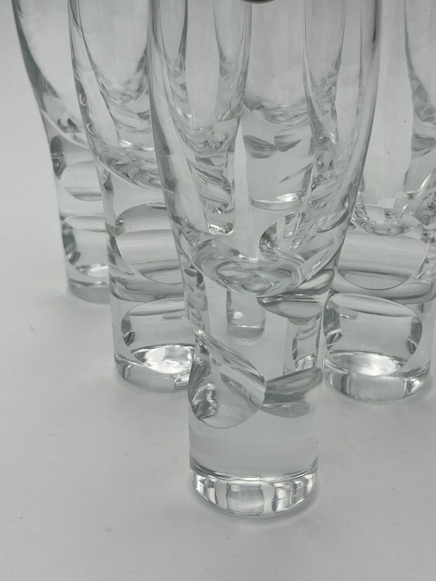 Verres modernistes vintage, cristal, VAV, Allemagne, 70s