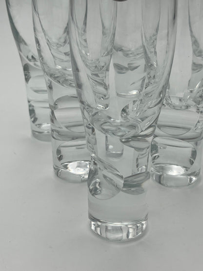 Verres modernistes vintage, cristal, VAV, Allemagne, 70s