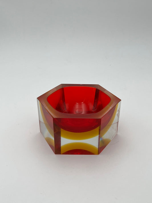 Cendrier octogonal Sommerso, verre de Murano
