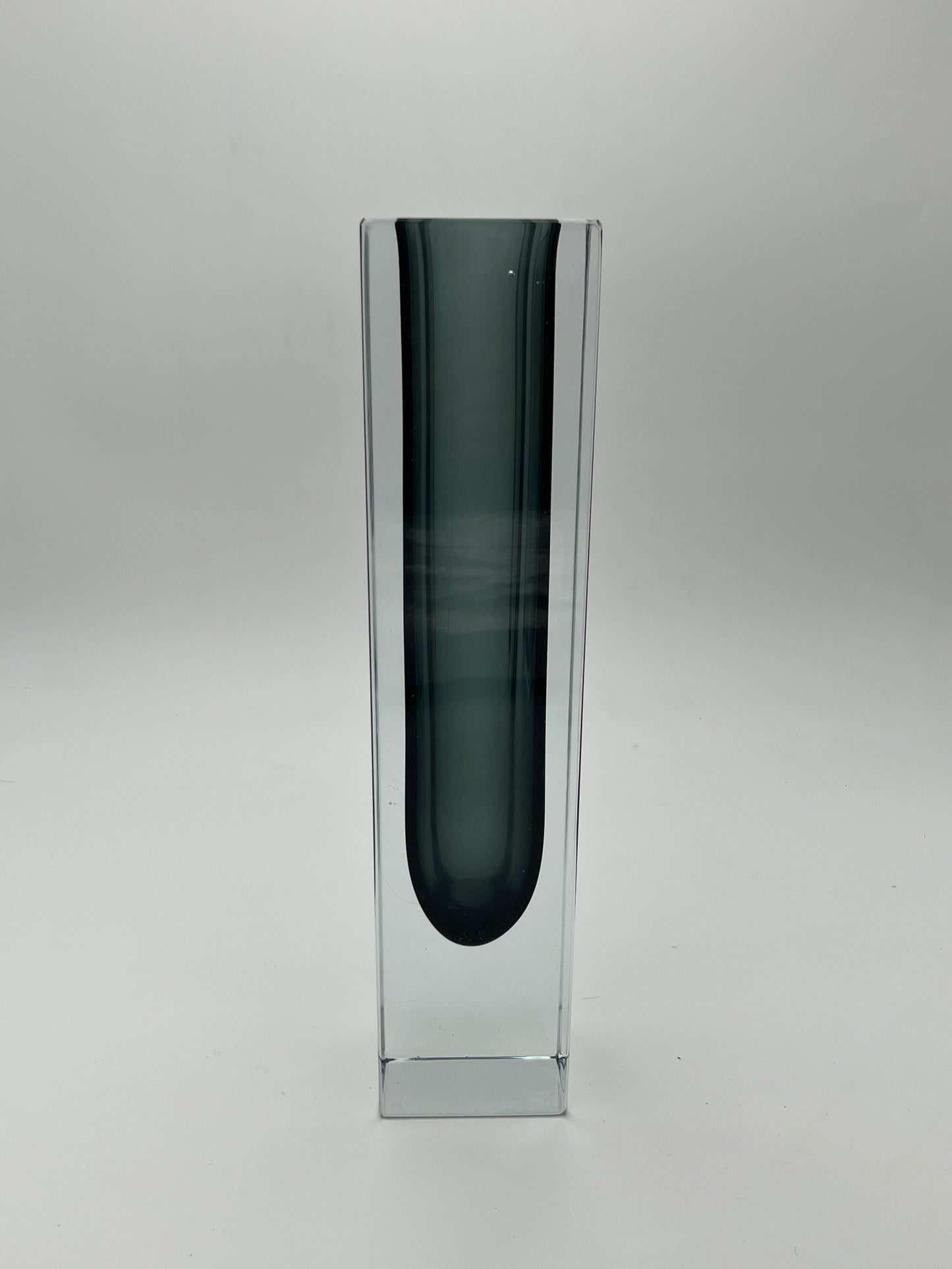 Vase Rectangulaire murano sommerso,Flavio Poli, Luigi Mandruzzato, Italie, 70s