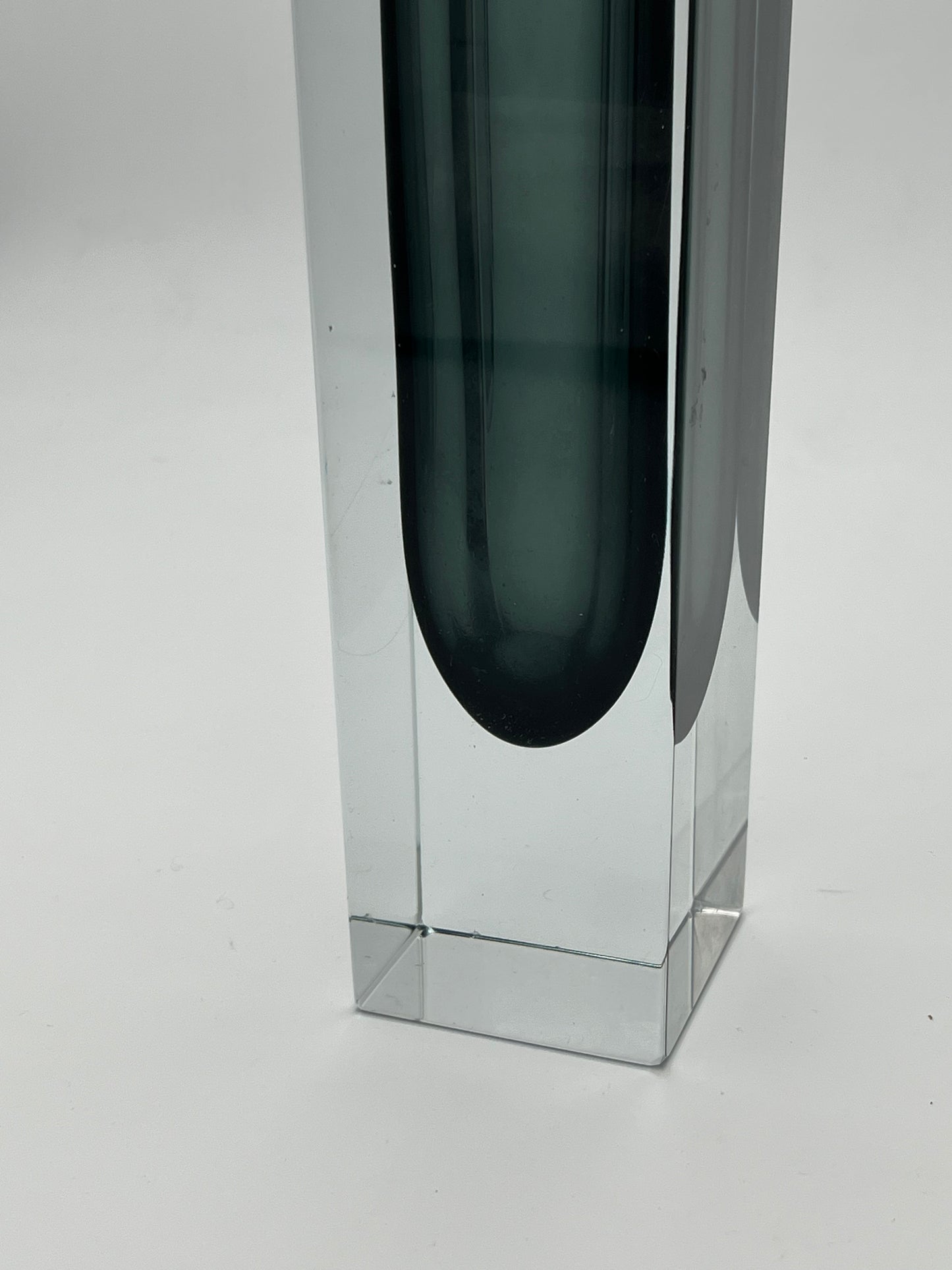 Vase Rectangulaire murano sommerso,Flavio Poli, Luigi Mandruzzato, Italie, 70s