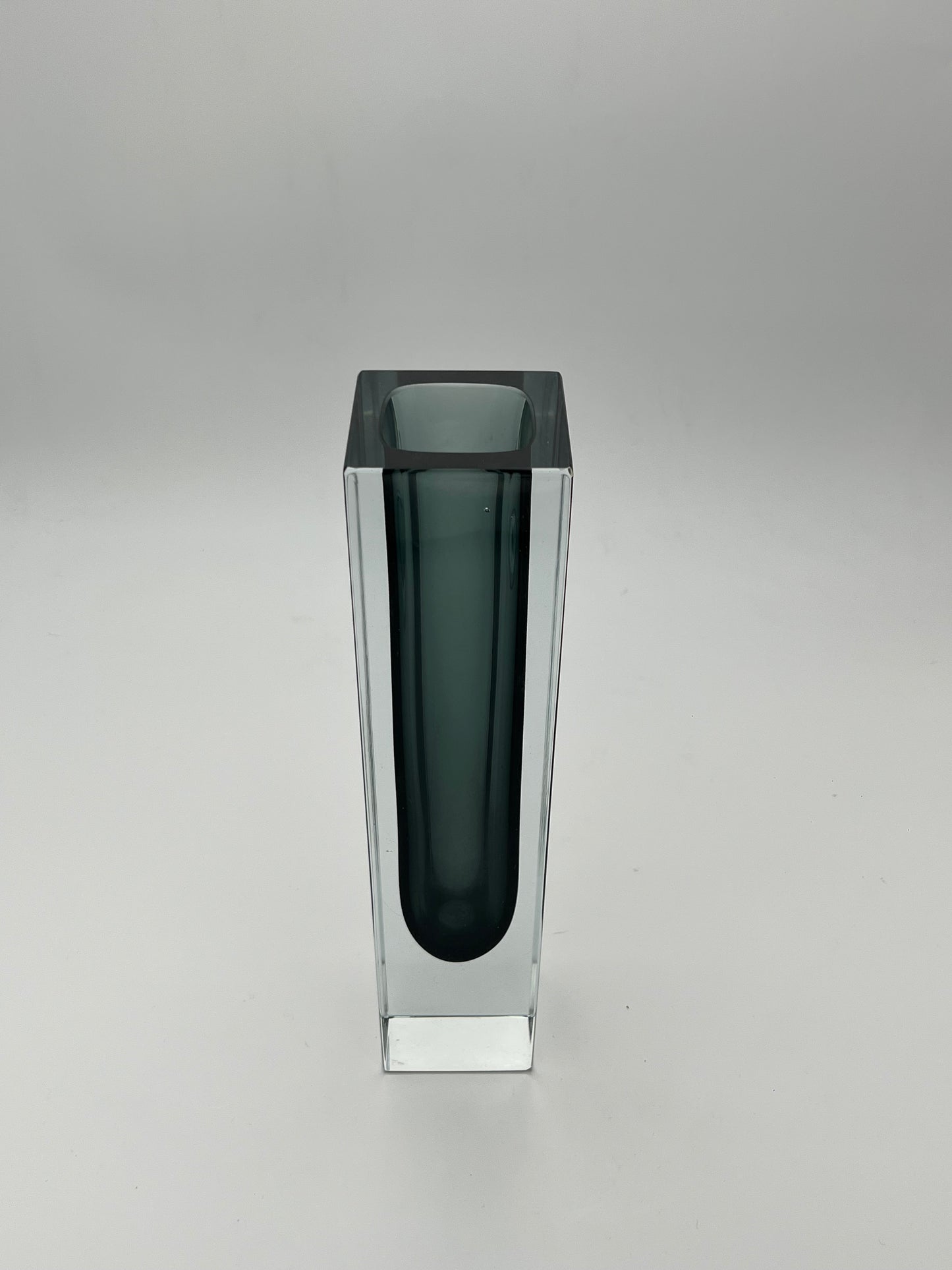 Vase Rectangulaire murano sommerso,Flavio Poli, Luigi Mandruzzato, Italie, 70s