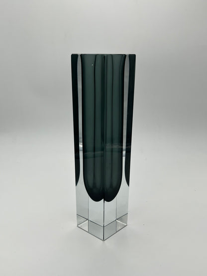 Vase Rectangulaire murano sommerso,Flavio Poli, Luigi Mandruzzato, Italie, 70s