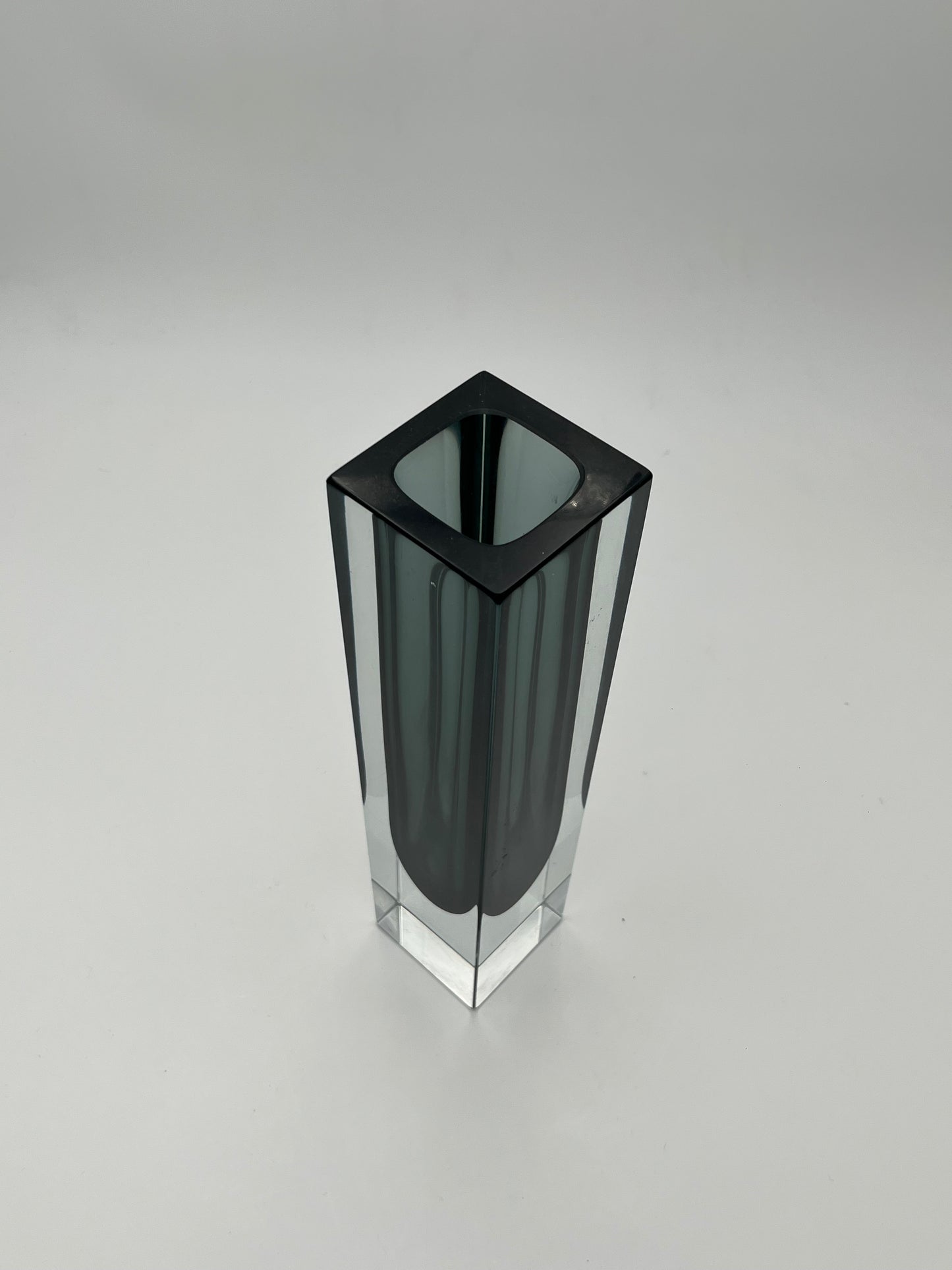 Vase Rectangulaire murano sommerso,Flavio Poli, Luigi Mandruzzato, Italie, 70s