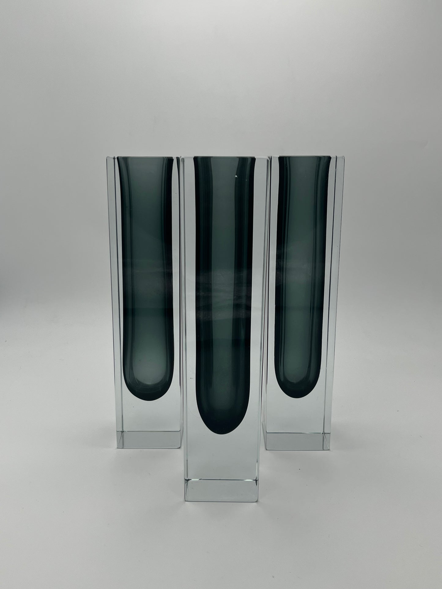 Vase Rectangulaire murano sommerso,Flavio Poli, Luigi Mandruzzato, Italie, 70s