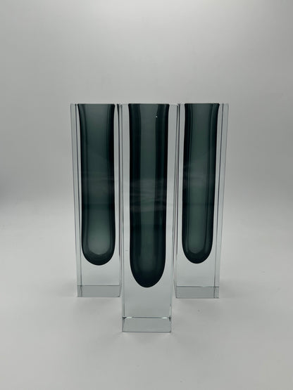 Vase Rectangulaire murano sommerso,Flavio Poli, Luigi Mandruzzato, Italie, 70s