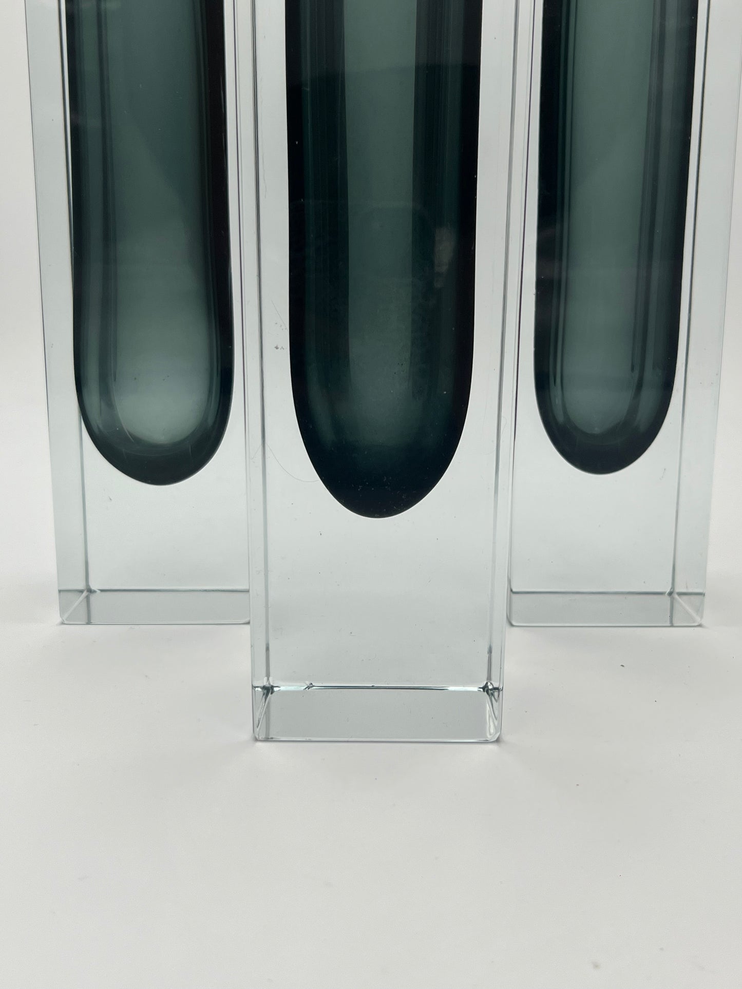 Vase Rectangulaire murano sommerso,Flavio Poli, Luigi Mandruzzato, Italie, 70s