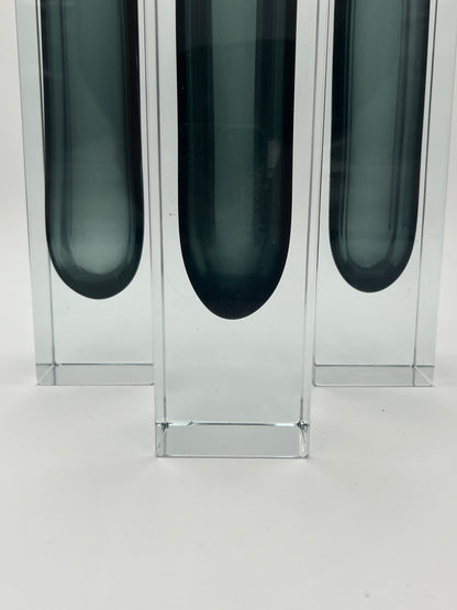 Vase Rectangulaire murano sommerso,Flavio Poli, Luigi Mandruzzato, Italie, 70s