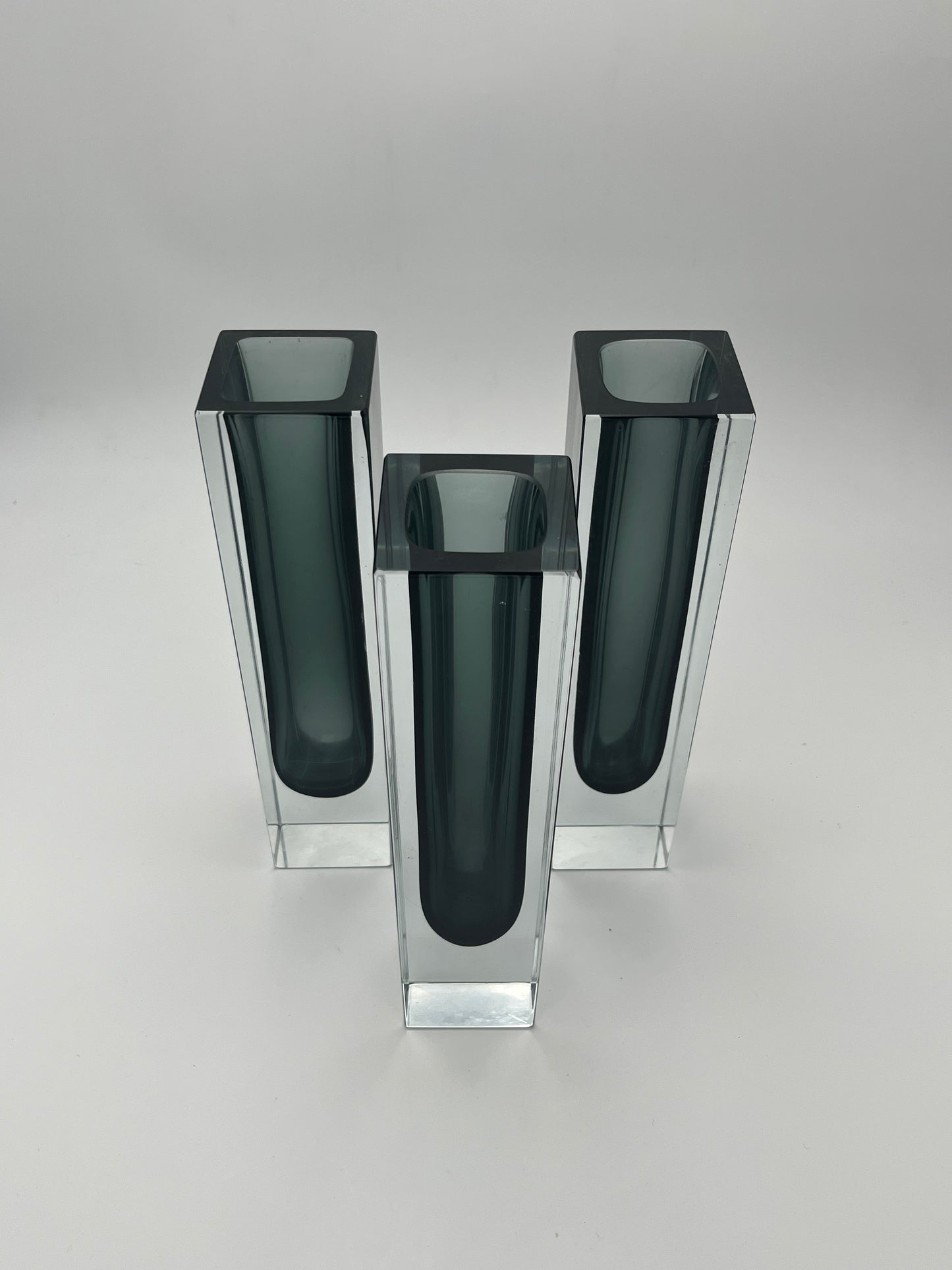 Vase Rectangulaire murano sommerso,Flavio Poli, Luigi Mandruzzato, Italie, 70s