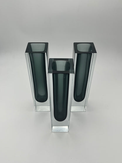 Vase Rectangulaire murano sommerso,Flavio Poli, Luigi Mandruzzato, Italie, 70s
