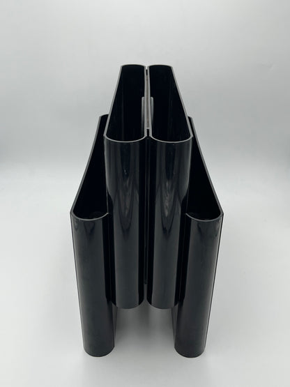 Porte-revues noir 4 compartiments, Kartell, Giotto Stoppino, 70s