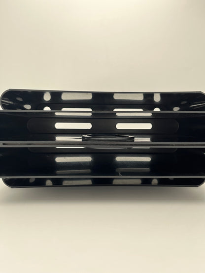 Porte-revues noir 4 compartiments, Kartell, Giotto Stoppino, 70s