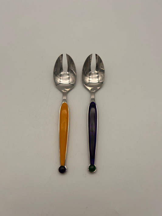 Couverts à salade ligne Fantasia par Matteo Thun, WMF 90s