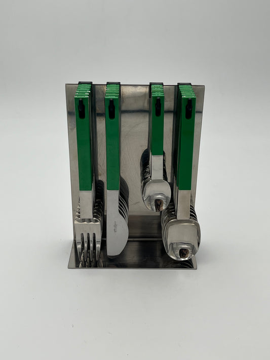 Set Couverts suspendus vert space age, Abert, Italie 70s