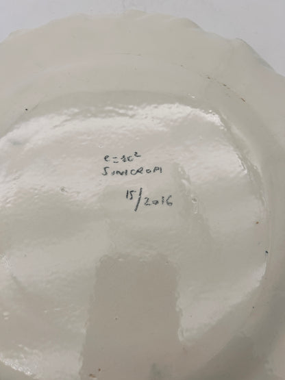 Plat de présentation, motif visage,  E=X2,  Sinicropi, 2016